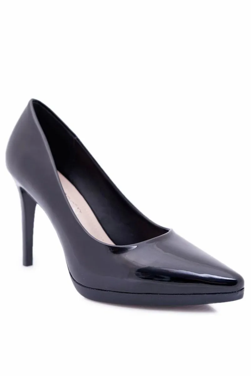 Szpilki Lakierowane|Czółenka Zamszowe>Buty Sergio Leone Damskie Czółenka Szpilki Sergio Leone Czarne Lakierowane Misawu