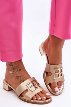 New Damskie Eleganckie Klapki Z Ozdobą Złote Atlantis Damskie Klapki Na Platformie|Klapki Damskie Klasyczne