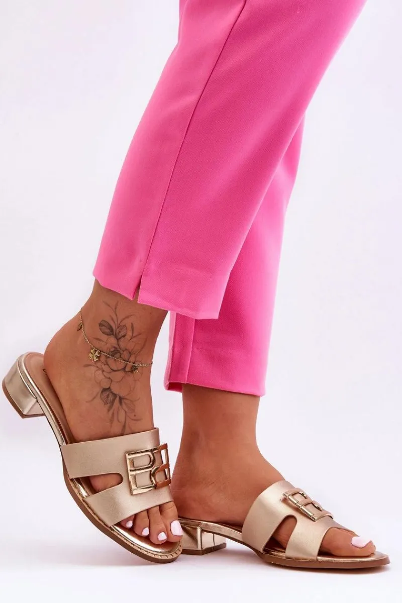 New Damskie Eleganckie Klapki Z Ozdobą Złote Atlantis Damskie Klapki Na Platformie|Klapki Damskie Klasyczne