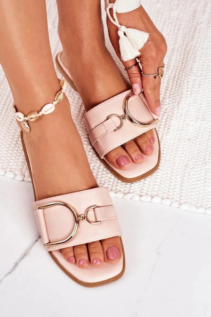 Boto Damskie Eleganckie Klapki Różówe Debbie