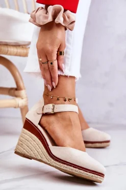 Sandały Na Koturnie|Czarne Espadryle><noscript><img width=