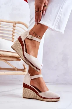 Sandały Na Koturnie|Czarne Espadryle><noscript><img width=