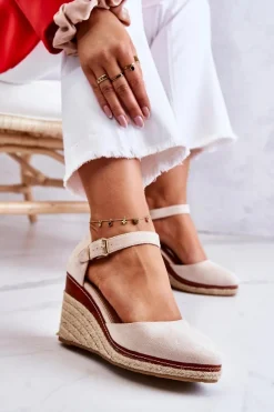 Sandały Na Koturnie|Czarne Espadryle><noscript><img width=