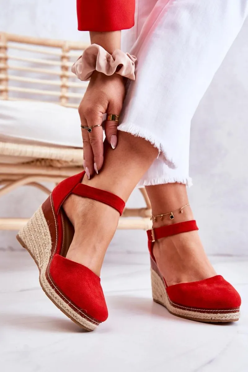 Sandały Na Koturnie|Czarne Espadryle>Boto Damskie Espadryle Na Koturnie Czerwone Tamarill