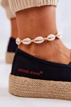 Cross Jeans Damskie Espadryle Na Platformie JJ2R4015C Czarne