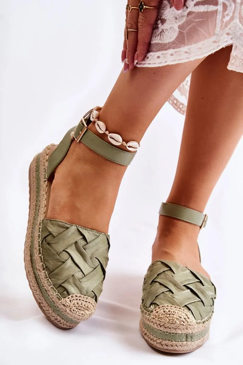 Hot Damskie Espadryle Sandały Na Platformie Zielone Susane Damskie Sandały Płaskie|Czarne Espadryle