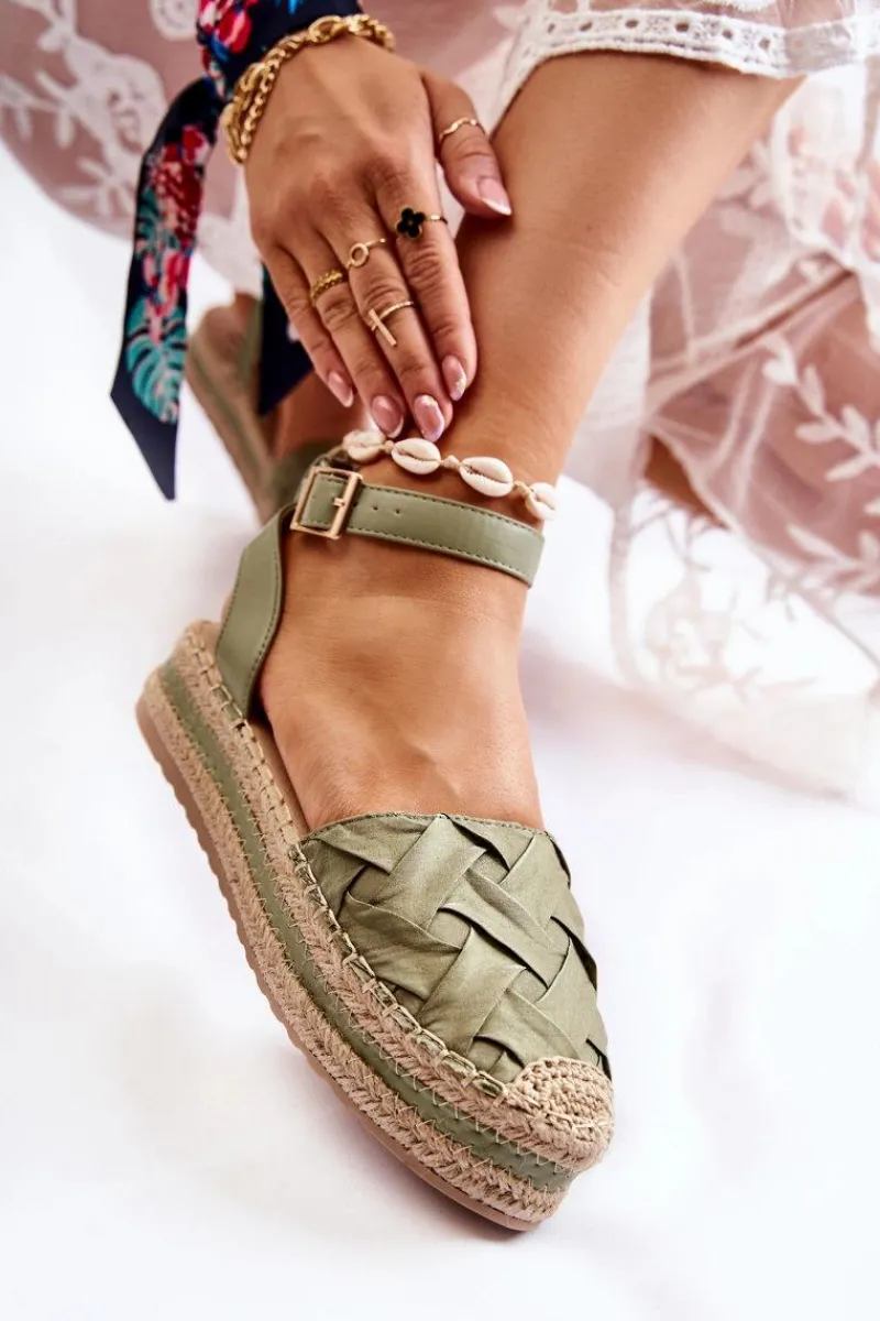 Hot Damskie Espadryle Sandały Na Platformie Zielone Susane Damskie Sandały Płaskie|Czarne Espadryle