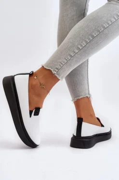 Damskie Espadryle Skórzane Na Platformie Białe Tigera Damskie Espadryle Na Platformie