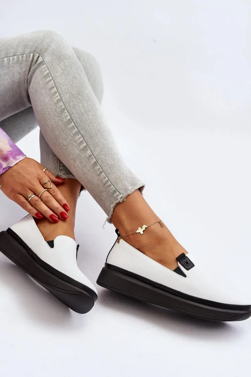 Damskie Espadryle Skórzane Na Platformie Białe Tigera Damskie Espadryle Na Platformie