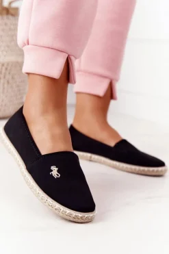 Discount Boto Damskie Espadryle Wsuwane Czarne Reyna