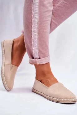 Outlet Evento Damskie Espadryle Wsuwane Beżowe Lapu Lapu