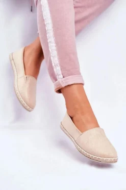 Outlet Evento Damskie Espadryle Wsuwane Beżowe Lapu Lapu