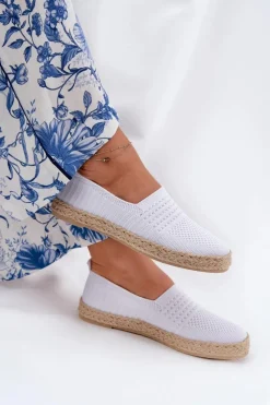 Espadryle Na Platformie>Buty damskie Vinceza Damskie Espadryle Z Plecionką Vinceza 13624 Białe Biały