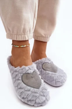 Hot INBLU Damskie Futrzane Obuwie Domowe Kapcie EC000099 Szare
