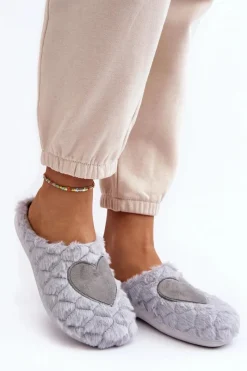 Hot INBLU Damskie Futrzane Obuwie Domowe Kapcie EC000099 Szare
