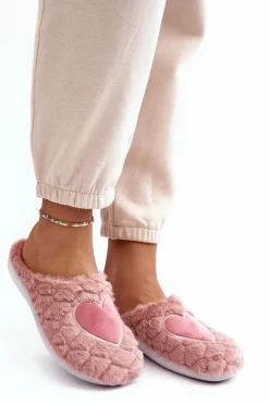 Outlet Damskie Futrzane Obuwie Domowe Kapcie EC000099 Różowe Damskie Kapcie Klasyczne|Klapki Damskie Klasyczne