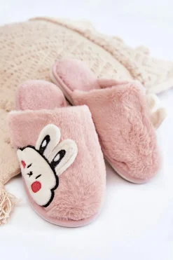Discount Boto Damskie Futrzane Papcie Z Królikiem Różowe Trisha