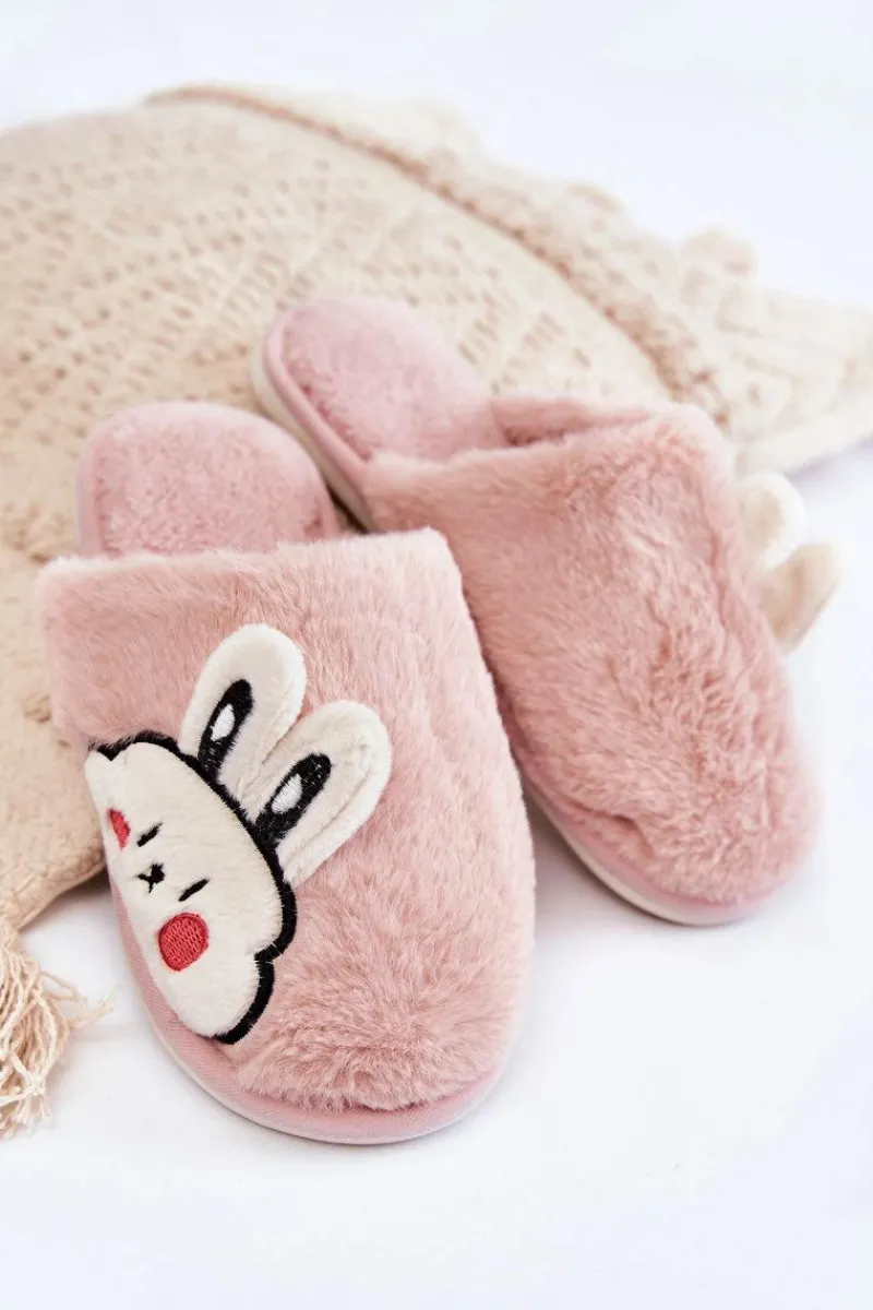 Discount Boto Damskie Futrzane Papcie Z Królikiem Różowe Trisha