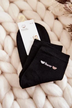 Skarpetki|Skarpetki>COSAS Damskie Gładkie Bawełniane Skarpetki Czarne