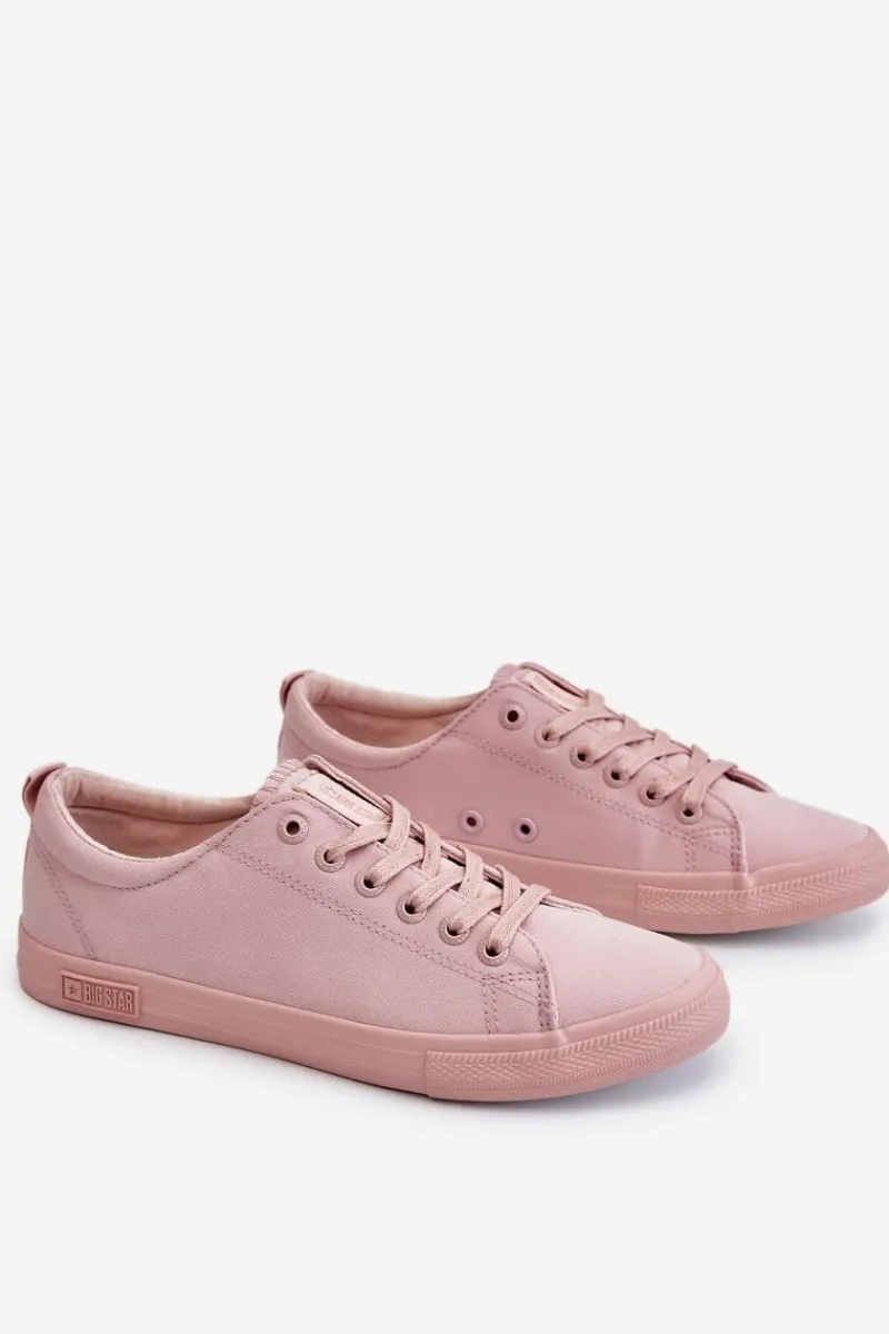 Trampki Damskie Big Star|Trampki Damskie Niskie>Big Star Shoes Damskie Gładkie Niskie Trampki Big Star LL274059 Różowe