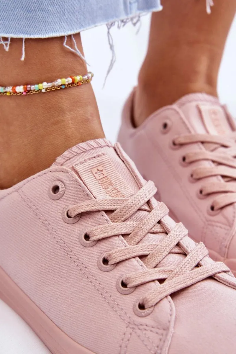 Trampki Damskie Big Star|Trampki Damskie Niskie>Big Star Shoes Damskie Gładkie Niskie Trampki Big Star LL274059 Różowe