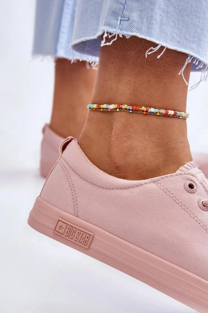 Trampki Damskie Big Star|Trampki Damskie Niskie>Big Star Shoes Damskie Gładkie Niskie Trampki Big Star LL274059 Różowe