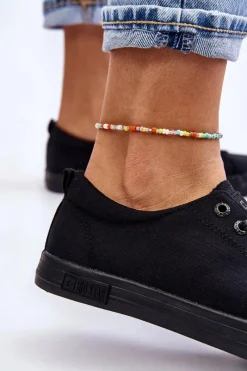 Hot Damskie Gładkie Niskie Trampki Big Star LL274057 Czarne Damskie Trampki Damskie Big Star|Trampki Damskie Niskie