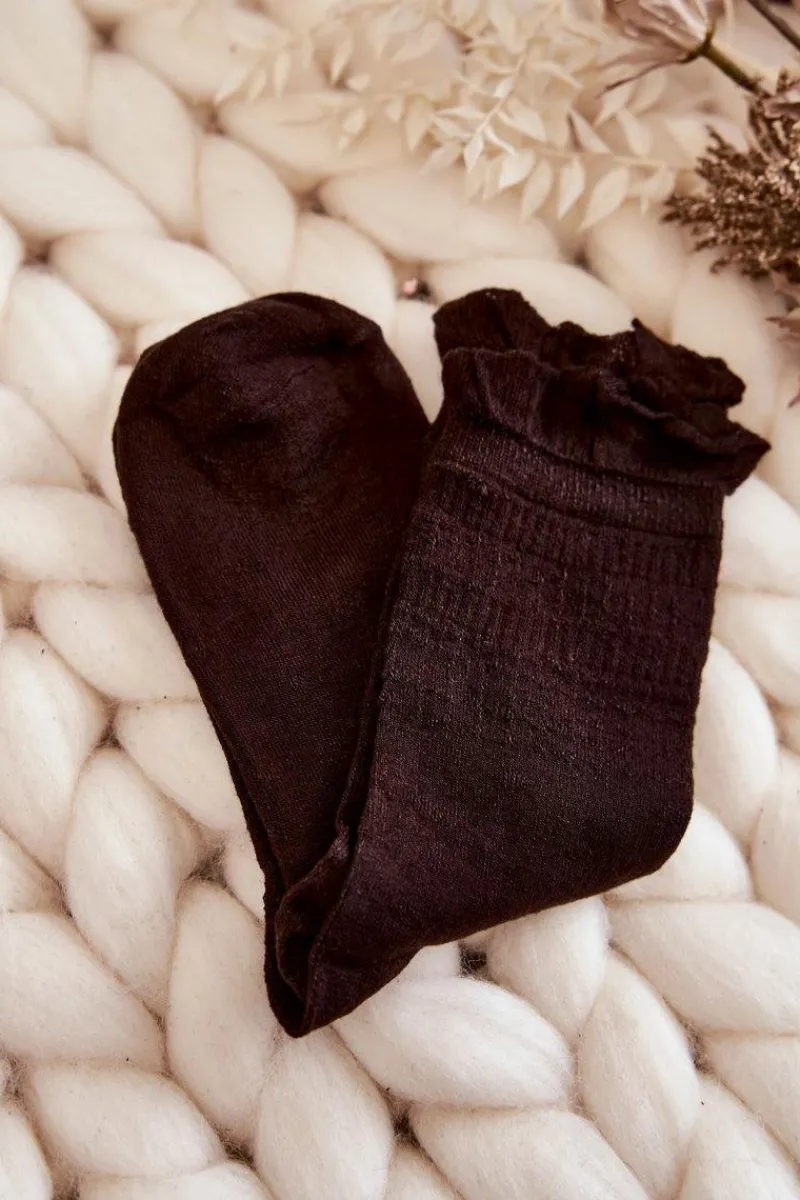 Skarpetki|Skarpetki>Just Play Damskie Gładkie Skarpety Z Falbanką 5-Pak Multikolor