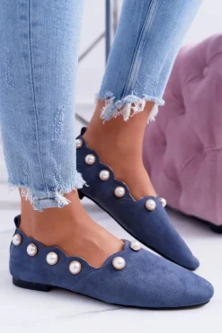 Online Damskie Granatowe Baleriny Lu Boo Milis Damskie Baleriny Klasyczne
