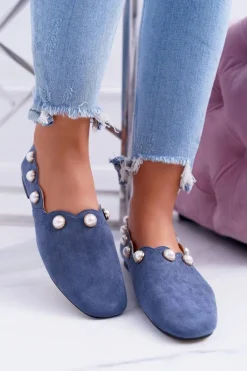 Online Damskie Granatowe Baleriny Lu Boo Milis Damskie Baleriny Klasyczne