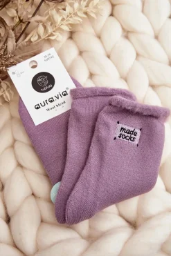 Outlet Aura.via Damskie Grube Skarpety Fioletowe Fioletowy