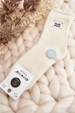 Skarpetki|Skarpetki>Aura.via Damskie Grube Skarpety Kremowe