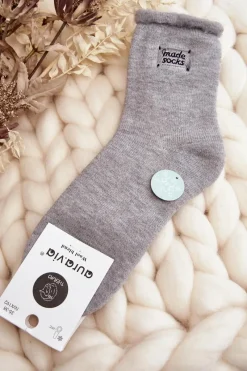 Skarpetki|Skarpetki>Aura.via Damskie Grube Skarpety Szare Szary