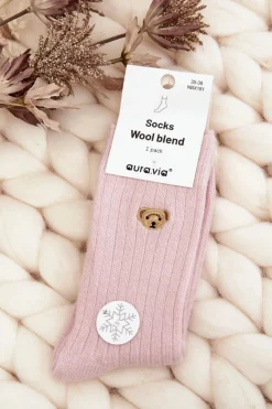 Online Damskie Grube Skarpety Z Misiem Różowe Skarpetki|Skarpetki