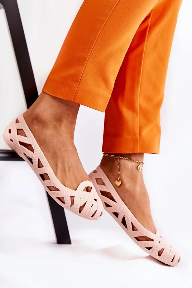 Baleriny Klasyczne>Boto Damskie Gumowe Baleriny Nude Indila