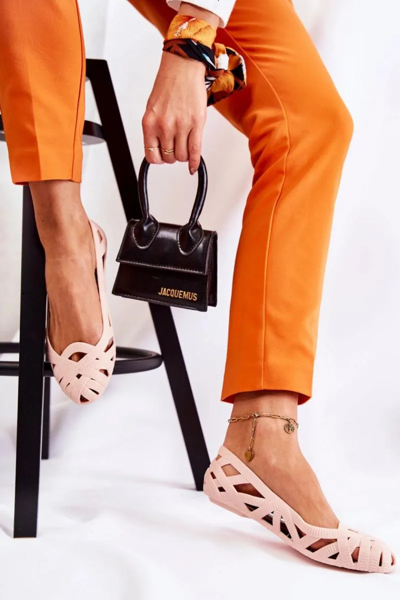 Baleriny Klasyczne>Boto Damskie Gumowe Baleriny Nude Indila