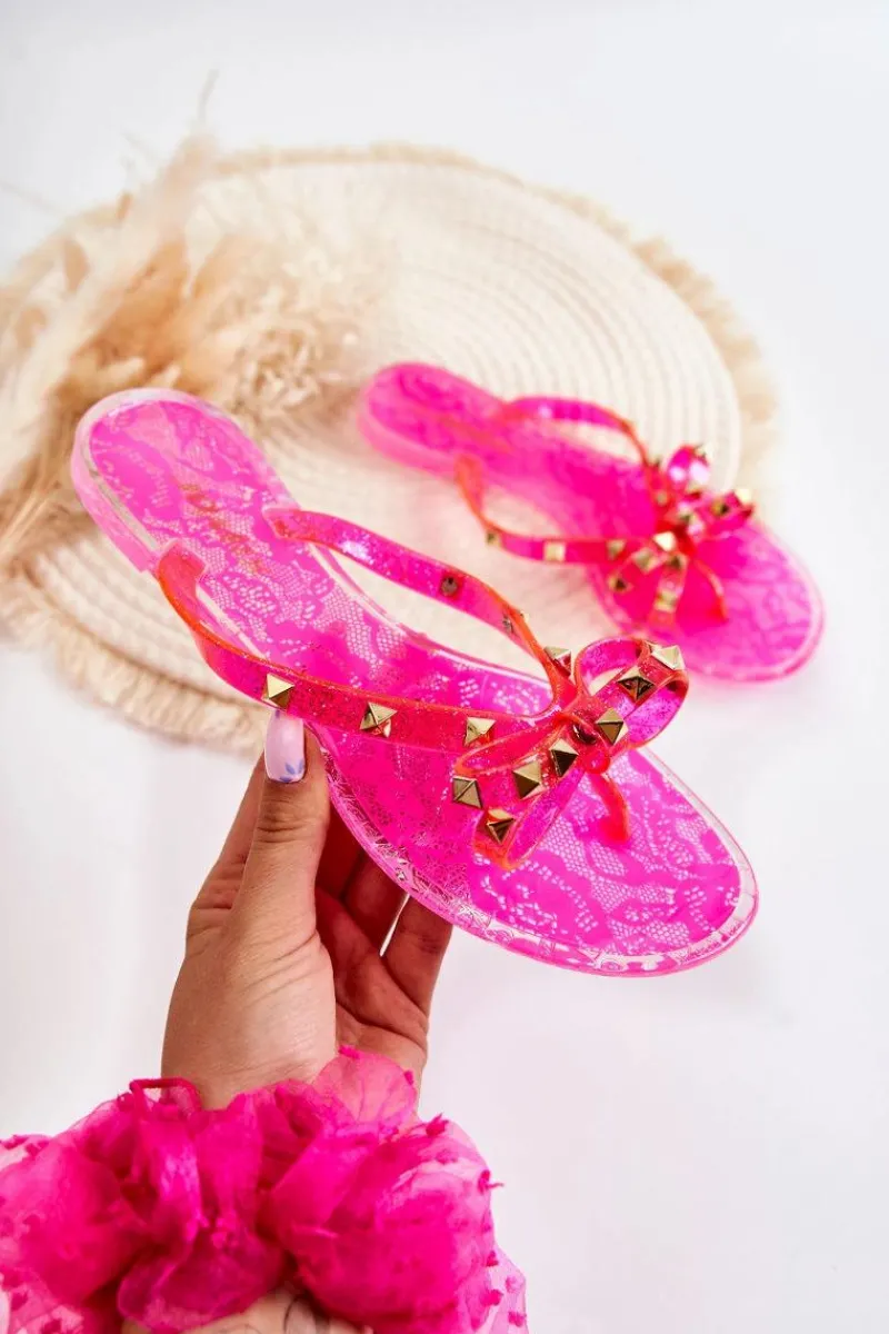 New Damskie Gumowe Klapki Japonki Różowe Monise Damskie Klapki Damskie Japonki