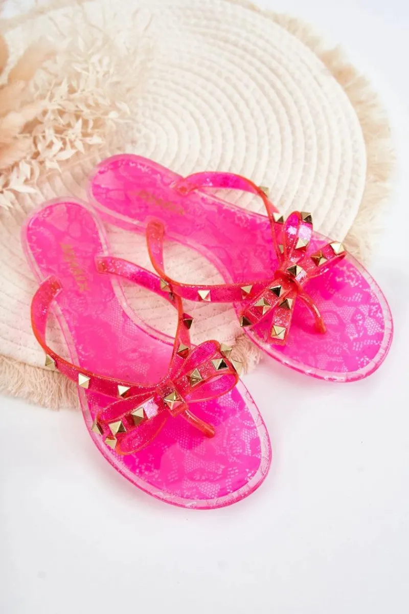 New Damskie Gumowe Klapki Japonki Różowe Monise Damskie Klapki Damskie Japonki