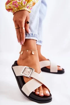 Klapki Damskie Klasyczne>ZAXY Damskie Gumowe Klapki JJ285057 Białe