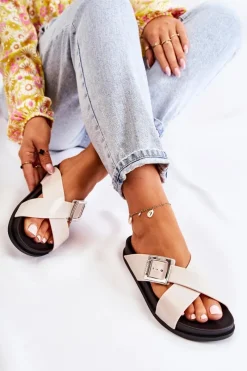 Klapki Damskie Klasyczne>ZAXY Damskie Gumowe Klapki JJ285057 Białe