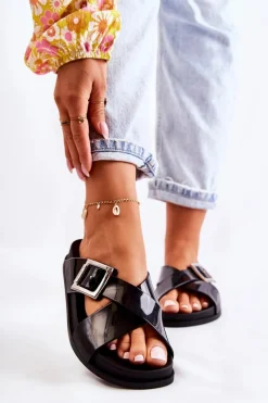 Sale Damskie Gumowe Klapki JJ285058 Czarne Damskie Klapki Damskie Klasyczne