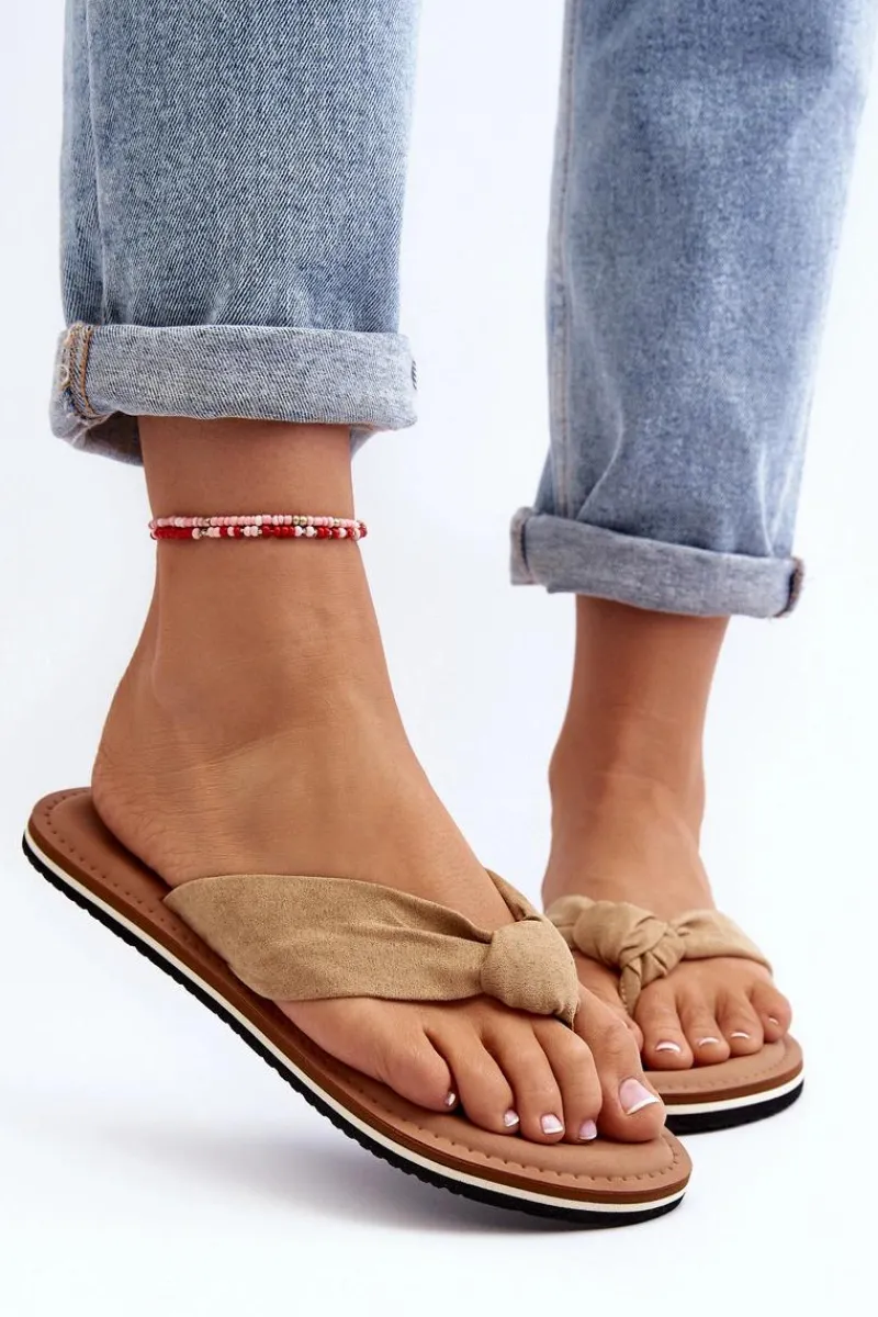 Klapki Damskie Big Star|Klapki Damskie Japonki>Big Star Shoes Damskie Japonki Big Star LL274623 Beżowe Beżowy