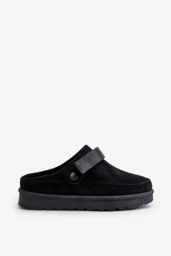 Clearance Damskie Kapcie Ocieplane Futerkiem Na Platformie Czarne Azida Damskie Śniegowce Damskie|Kapcie Klasyczne