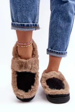 Discount Boto Damskie Kapcie Z Futerkiem Czarne Sailey