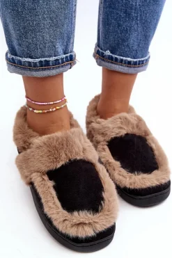 Discount Boto Damskie Kapcie Z Futerkiem Czarne Sailey