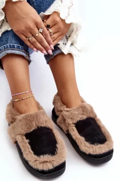 Discount Boto Damskie Kapcie Z Futerkiem Czarne Sailey