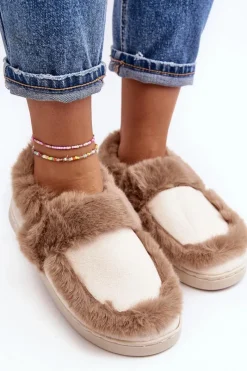 Sale Damskie Kapcie Z Futerkiem Beżowe Sailey Damskie Kapcie Klasyczne