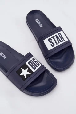 Online Damskie Klapki Big Star DD274A265 Granatowo-Białe Damskie Klapki Damskie Klasyczne|Klapki Damskie Big Star