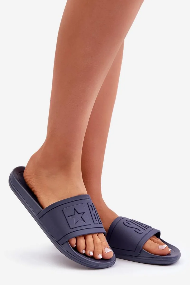 Outlet Damskie Klapki Big Star DD274A269 Granatowe Damskie Klapki Damskie Klasyczne|Klapki Damskie Big Star