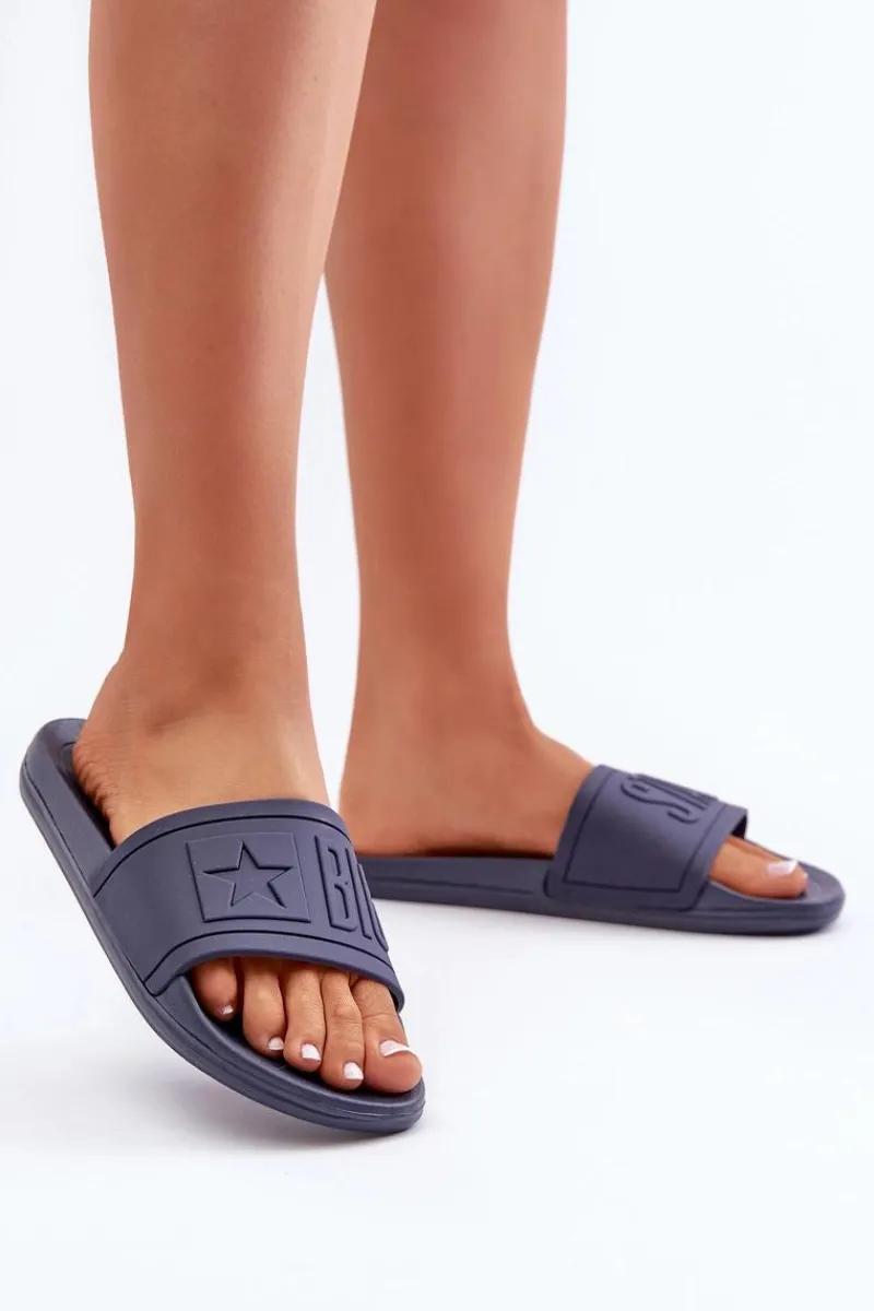 Outlet Damskie Klapki Big Star DD274A269 Granatowe Damskie Klapki Damskie Klasyczne|Klapki Damskie Big Star